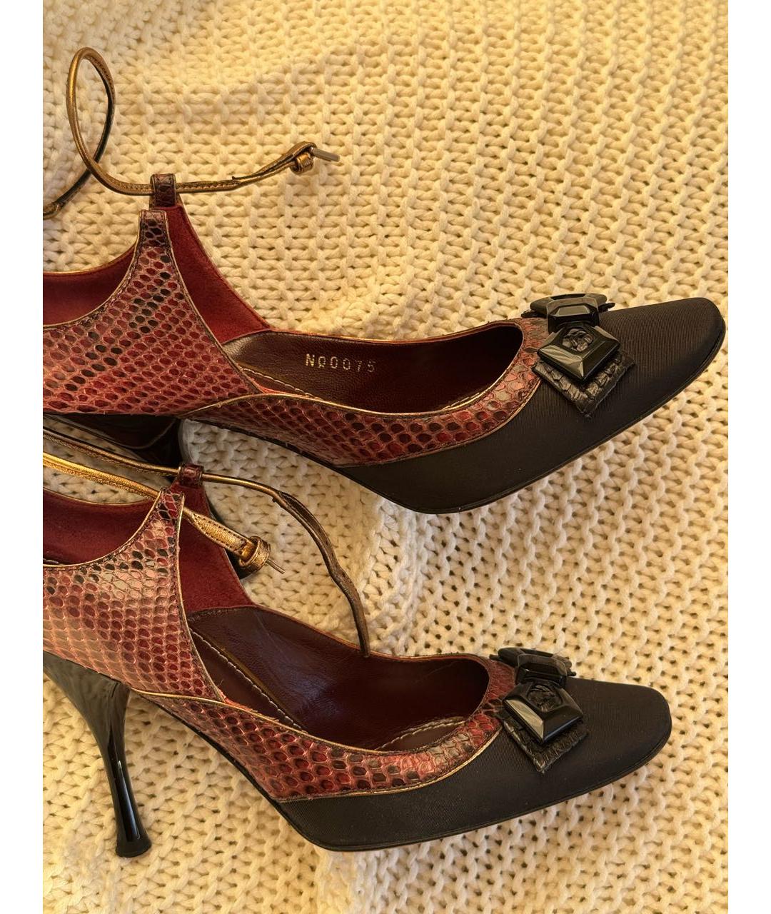 LOUIS VUITTON Бордовые туфли из экзотической кожи, фото 3