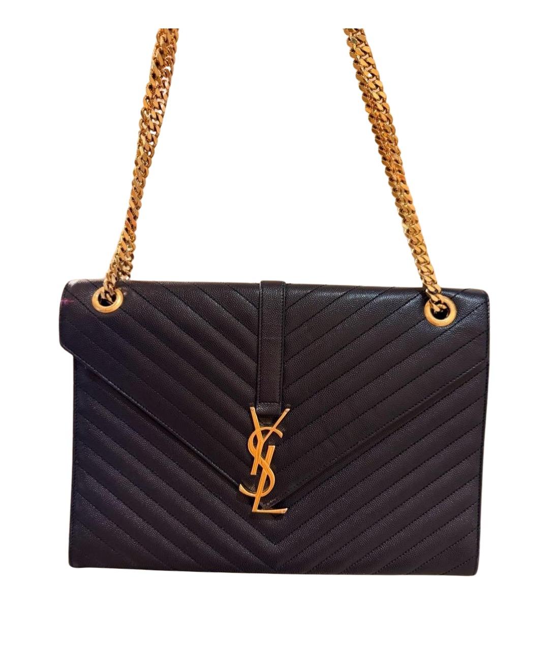 SAINT LAURENT Темно-синяя кожаная сумка через плечо, фото 1