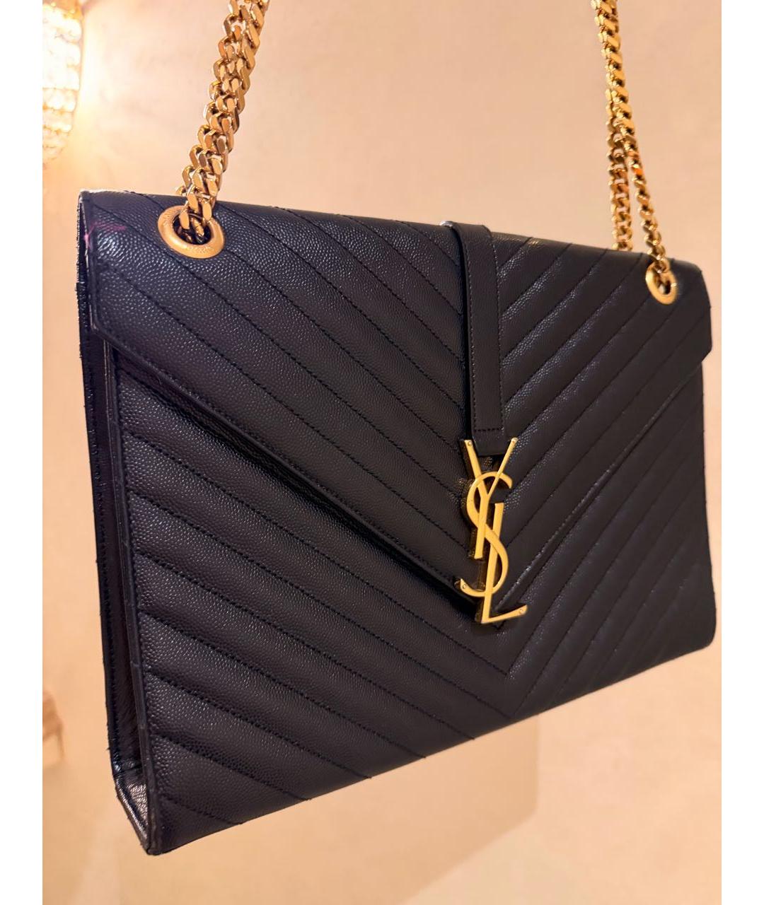 SAINT LAURENT Темно-синяя кожаная сумка через плечо, фото 2