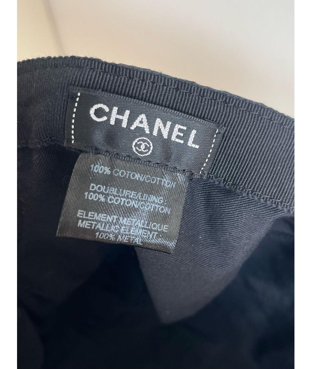 CHANEL Черная хлопковая кепка, фото 6