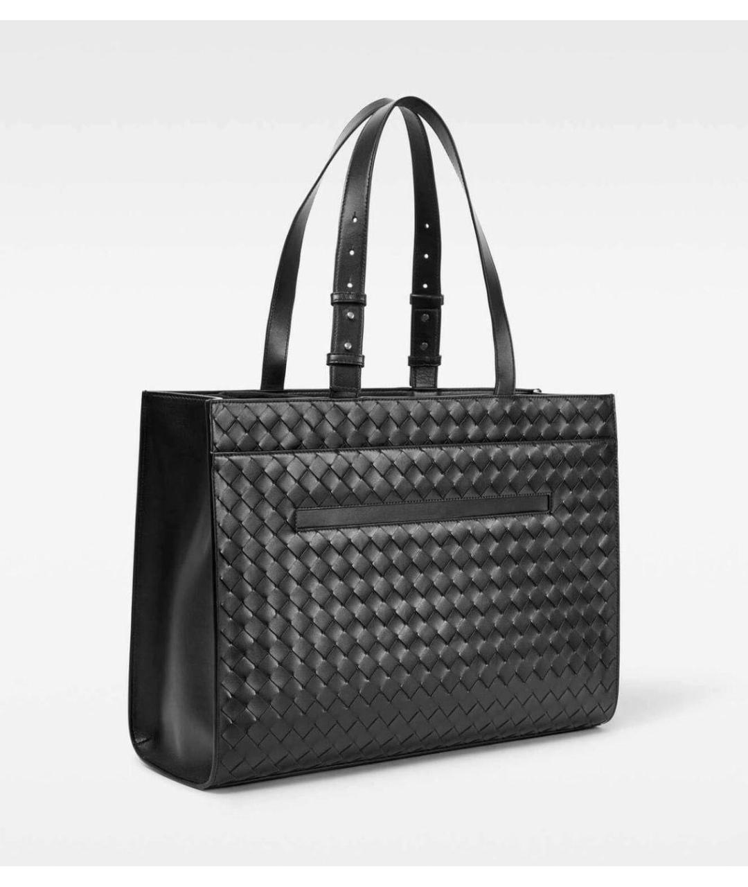 BOTTEGA VENETA Черный кожаный портфель, фото 5