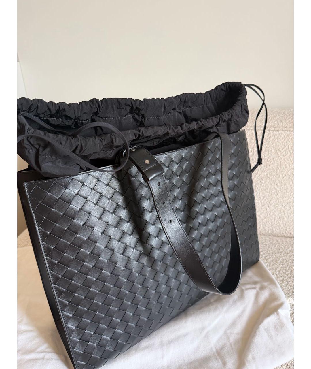 BOTTEGA VENETA Черный кожаный портфель, фото 4