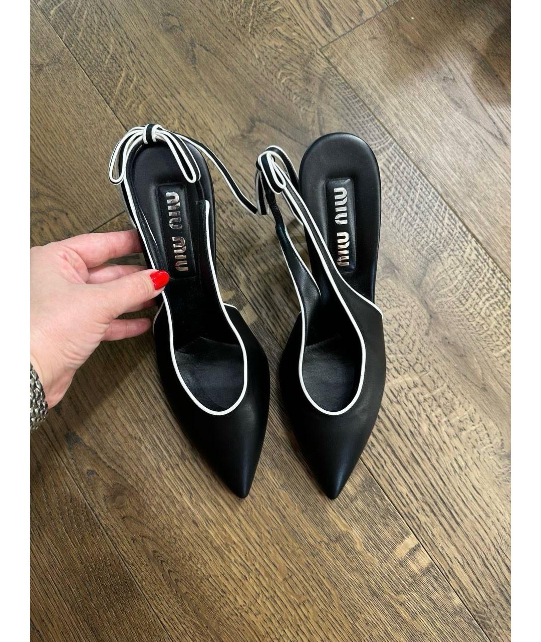 MIU MIU Черные кожаные туфли, фото 6
