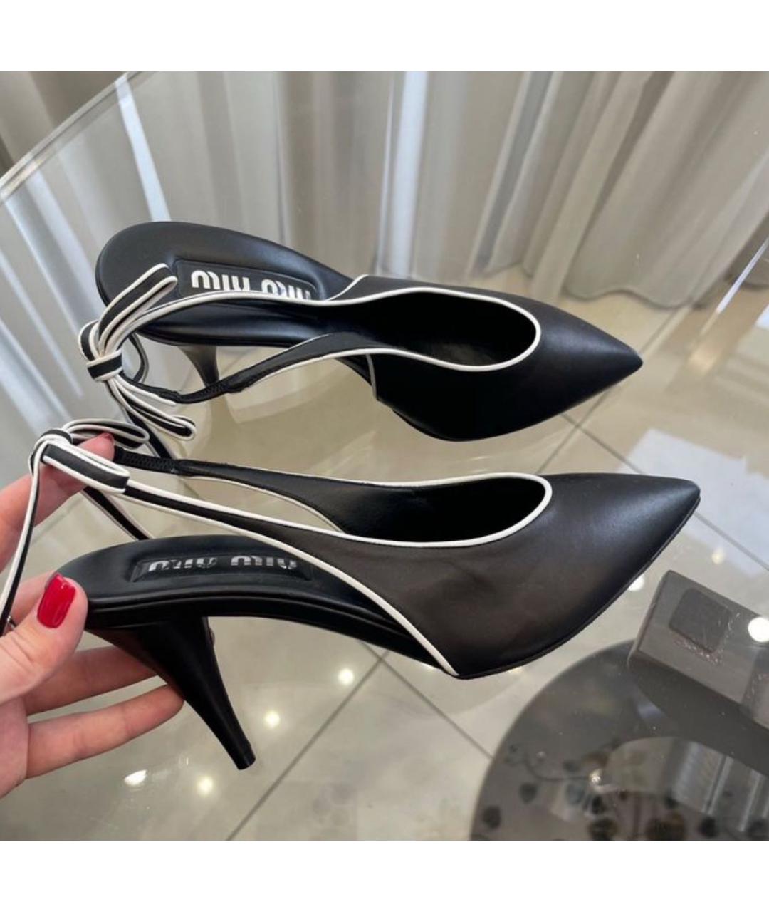 MIU MIU Черные кожаные туфли, фото 2