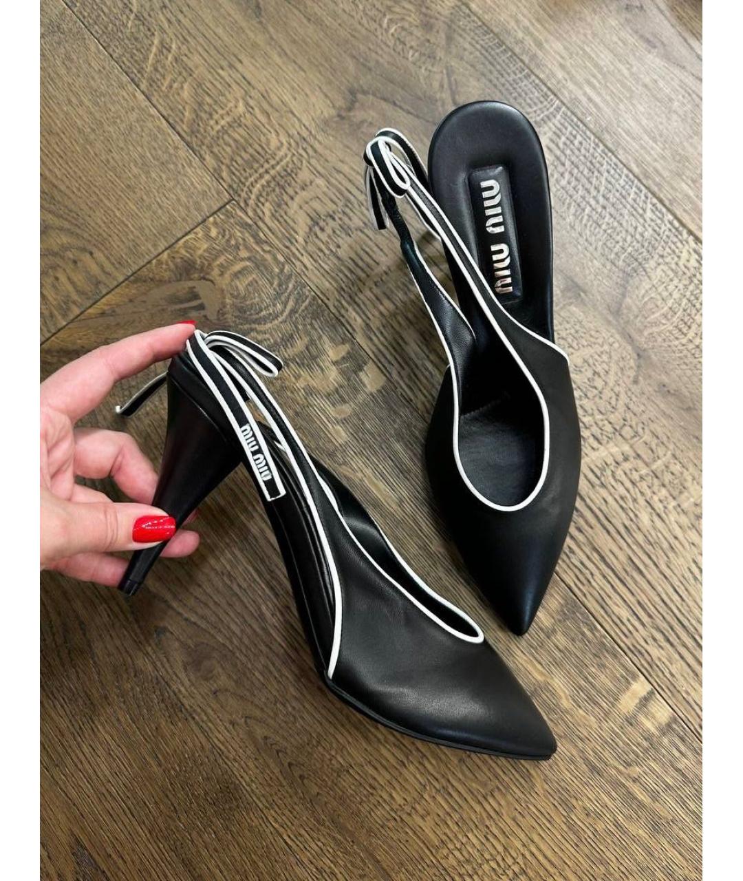 MIU MIU Черные кожаные туфли, фото 7