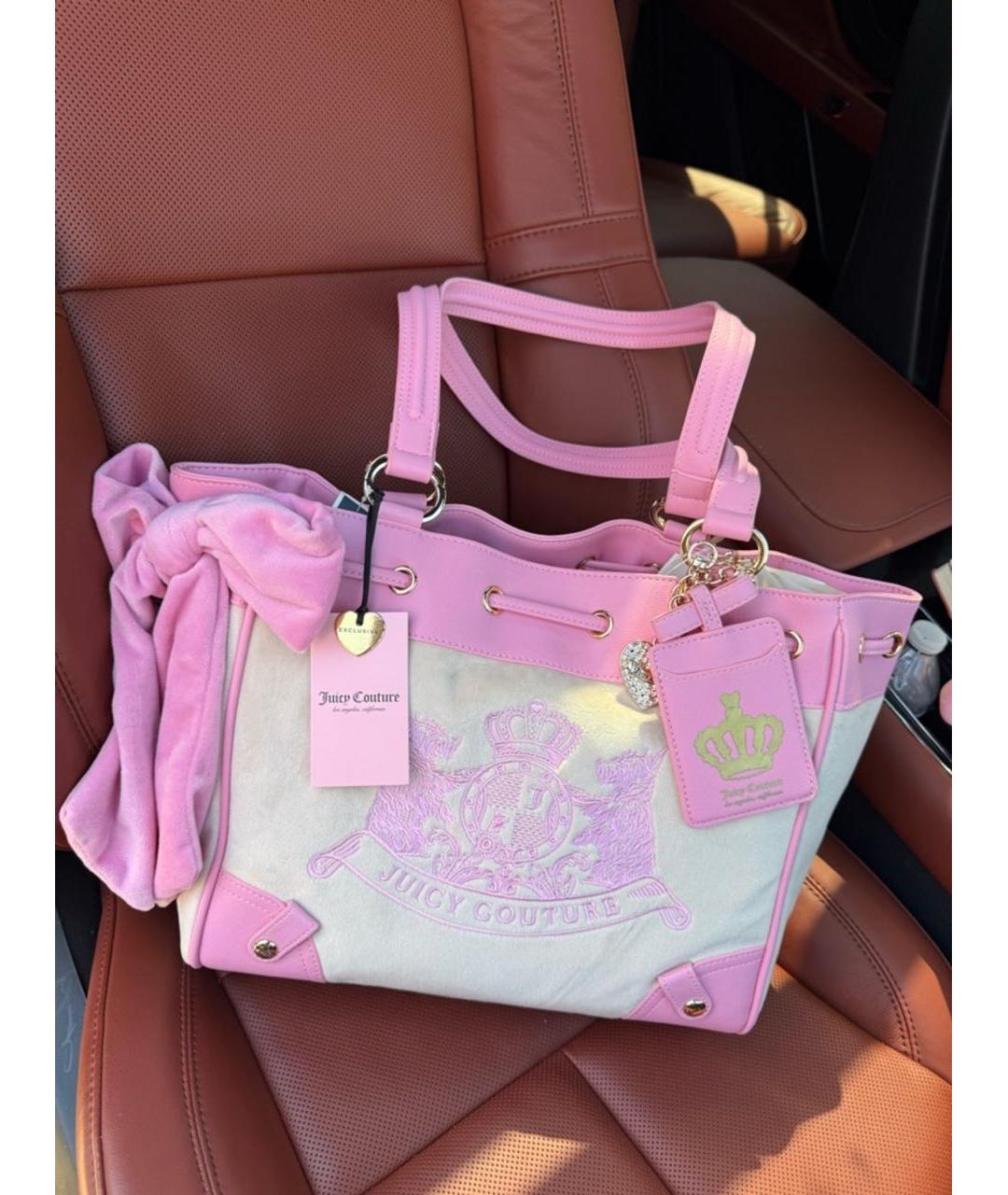 JUICY COUTURE Розовая сумка тоут, фото 5