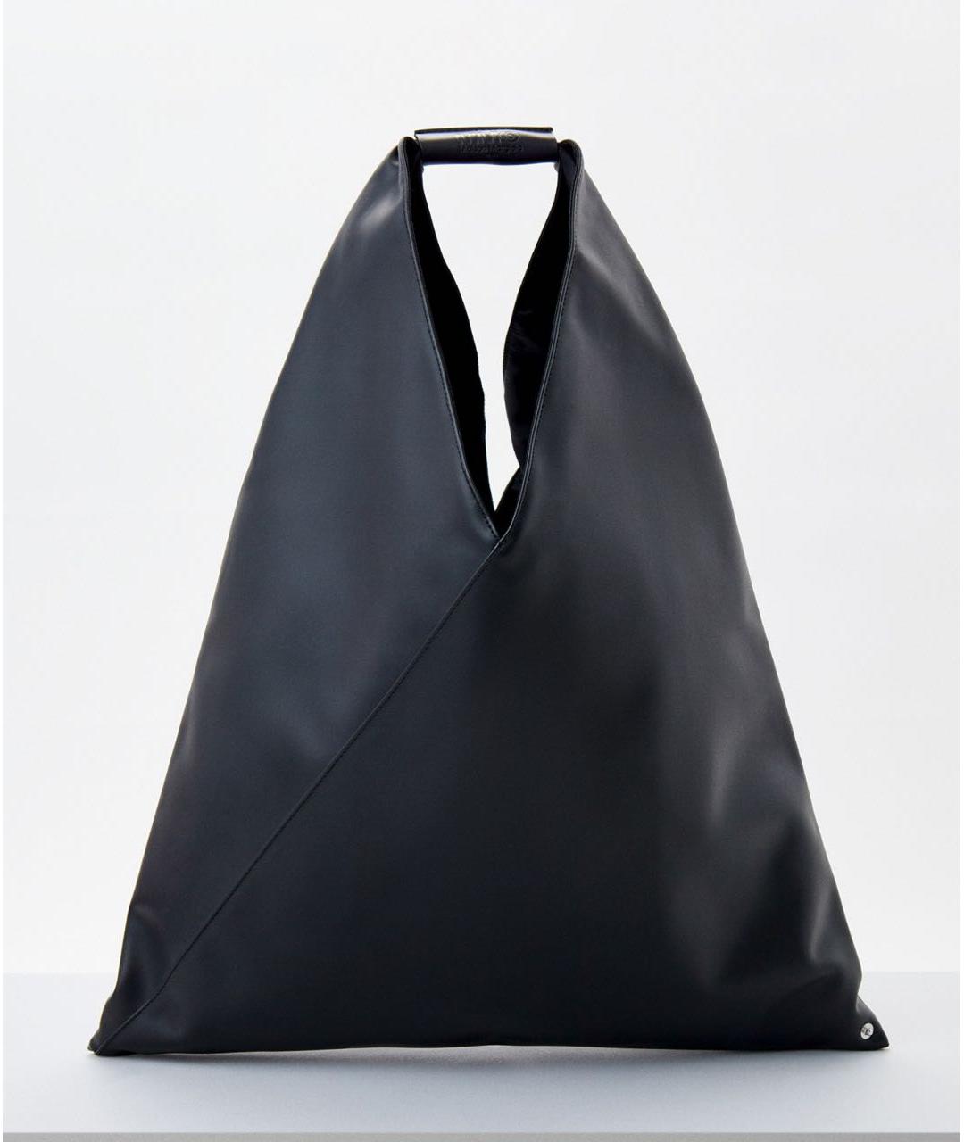 MM6 MAISON MARGIELA Черная сумка тоут из искусственной кожи, фото 9