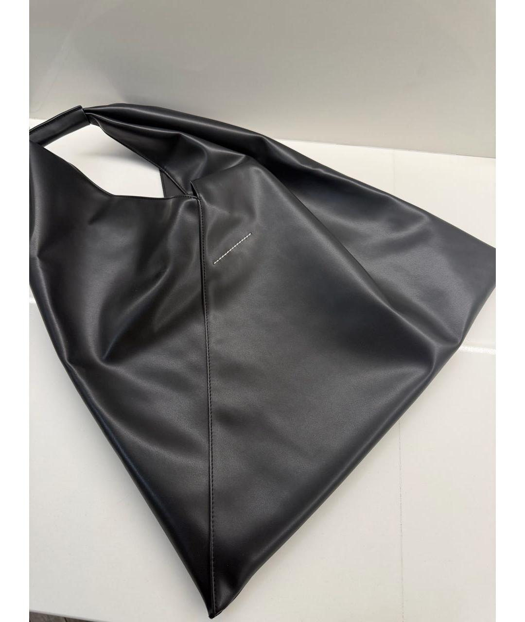 MM6 MAISON MARGIELA Черная сумка тоут из искусственной кожи, фото 3