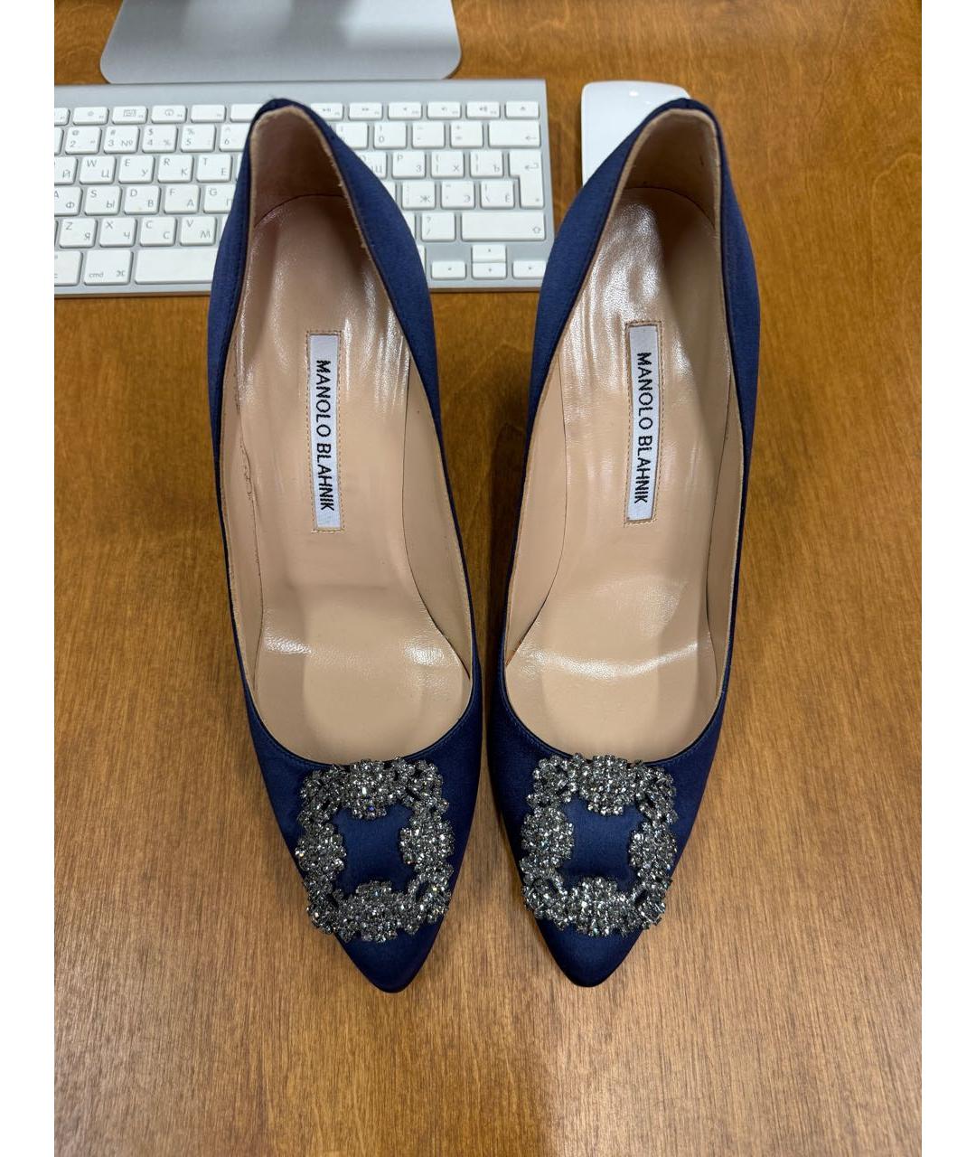 MANOLO BLAHNIK Темно-синие туфли, фото 4