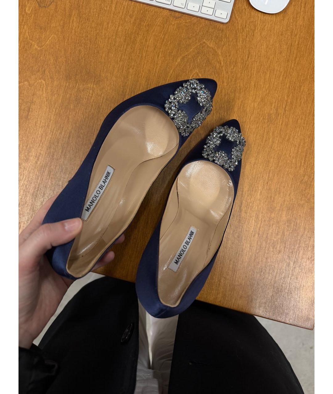 MANOLO BLAHNIK Темно-синие туфли, фото 5