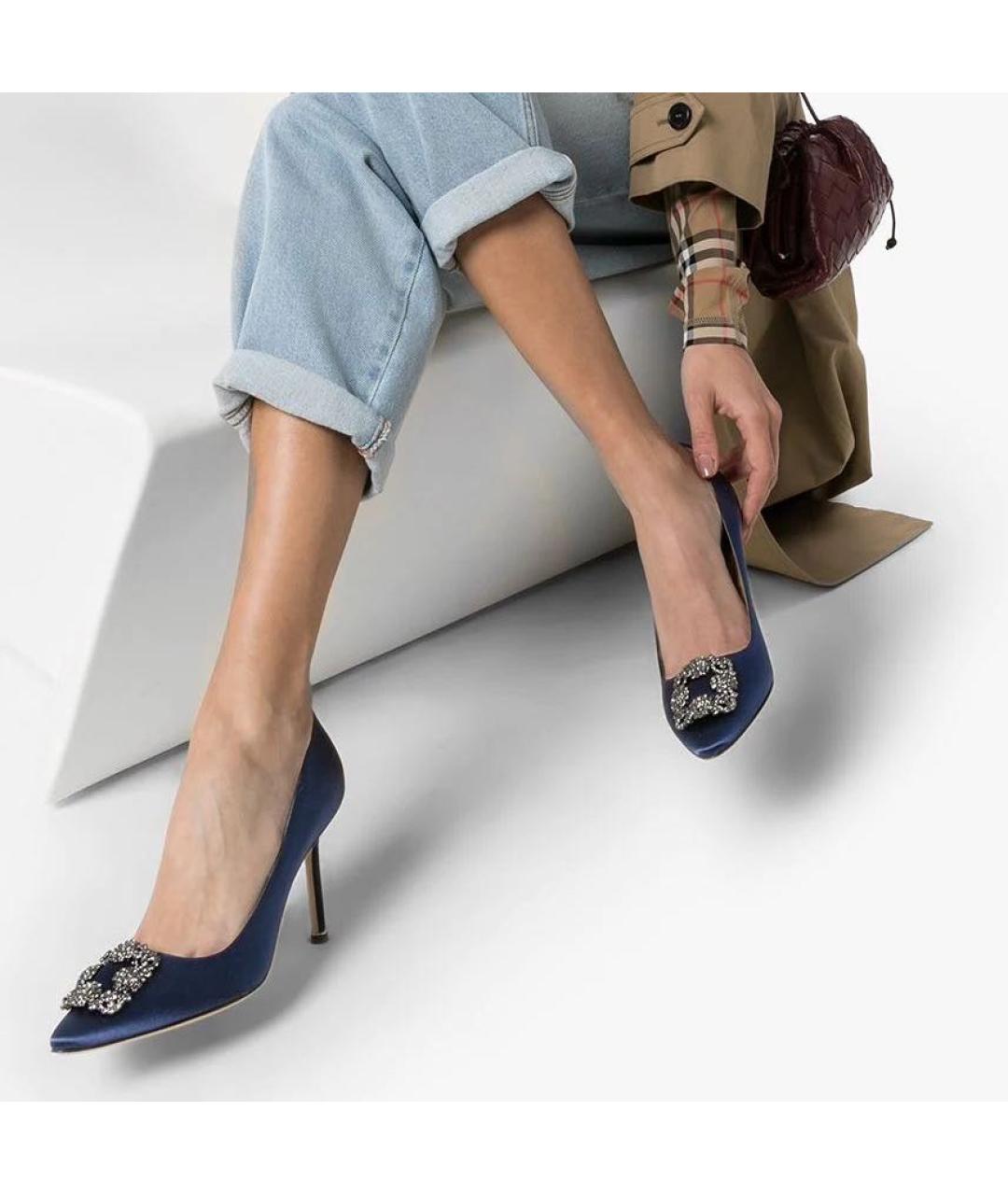 MANOLO BLAHNIK Темно-синие туфли, фото 8