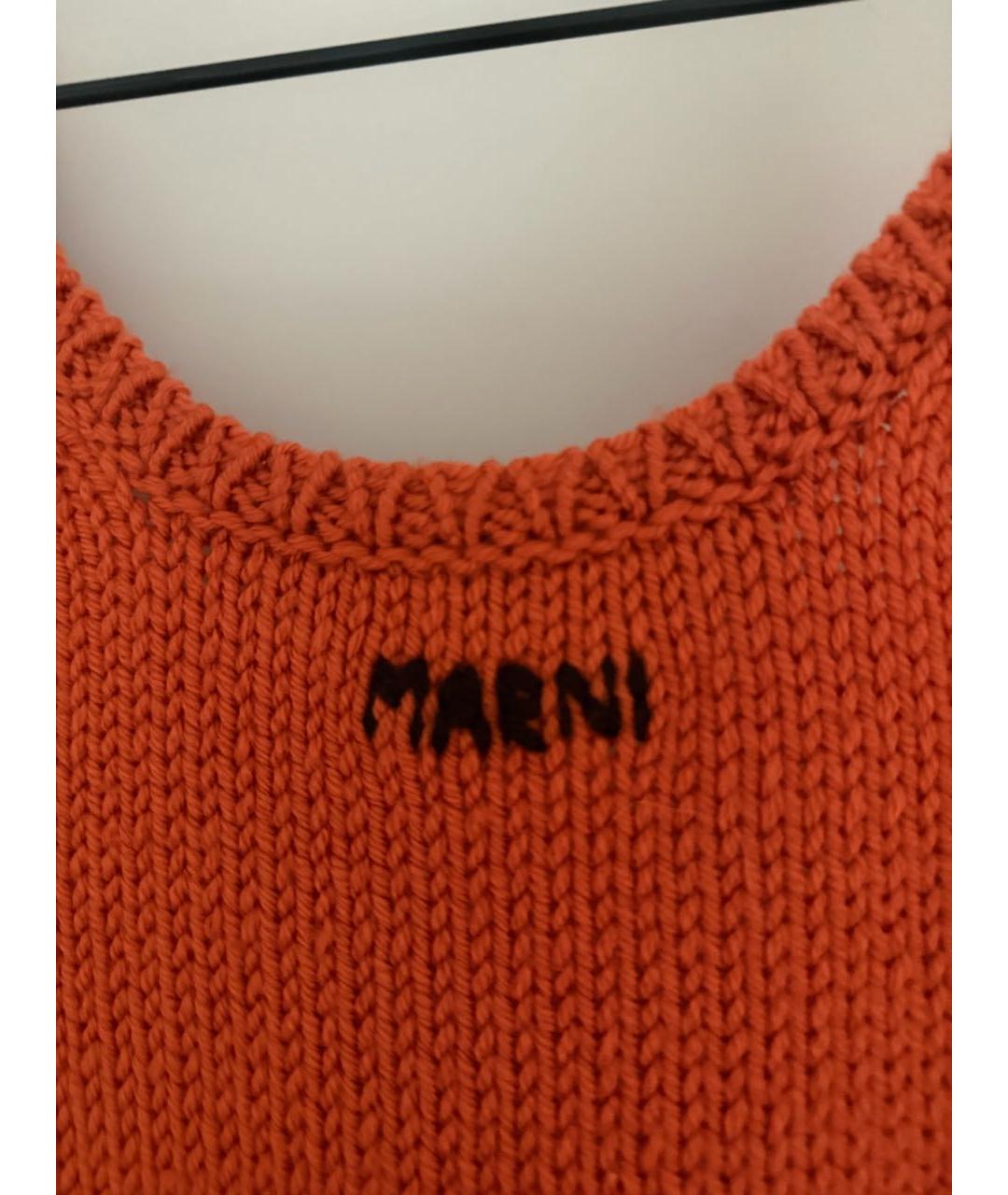 MARNI Оранжевое шерстяное повседневное платье, фото 4