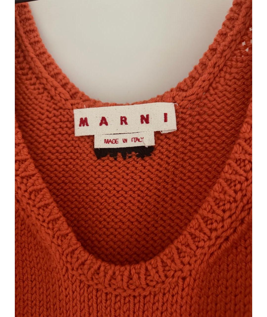 MARNI Оранжевое шерстяное повседневное платье, фото 3
