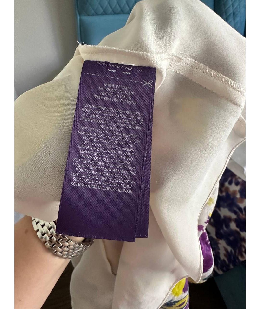 RALPH LAUREN PURPLE LABEL Мульти льняная юбка миди, фото 3