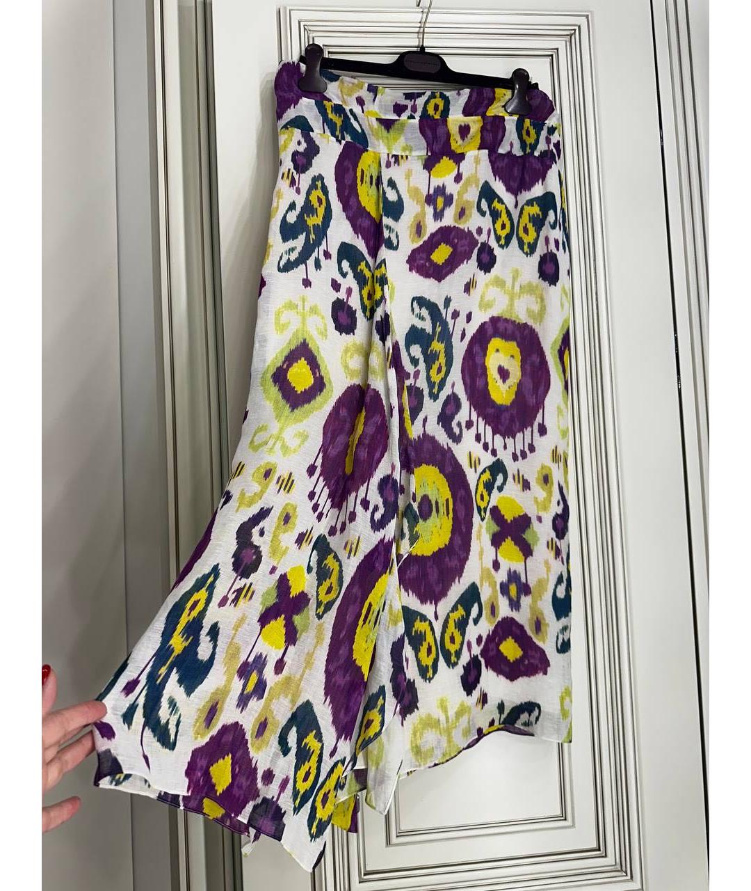 RALPH LAUREN PURPLE LABEL Мульти льняная юбка миди, фото 2