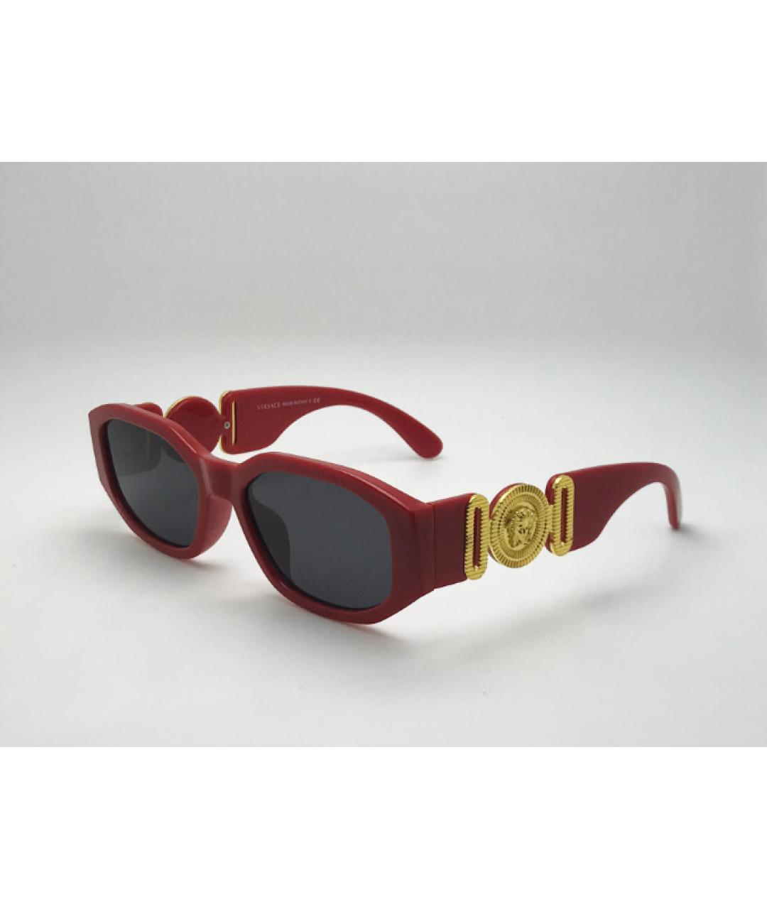 VERSACE Красные пластиковые солнцезащитные очки, фото 3