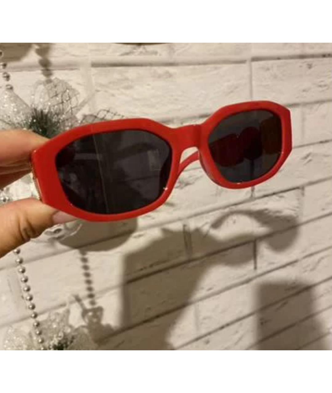 VERSACE Красные пластиковые солнцезащитные очки, фото 2