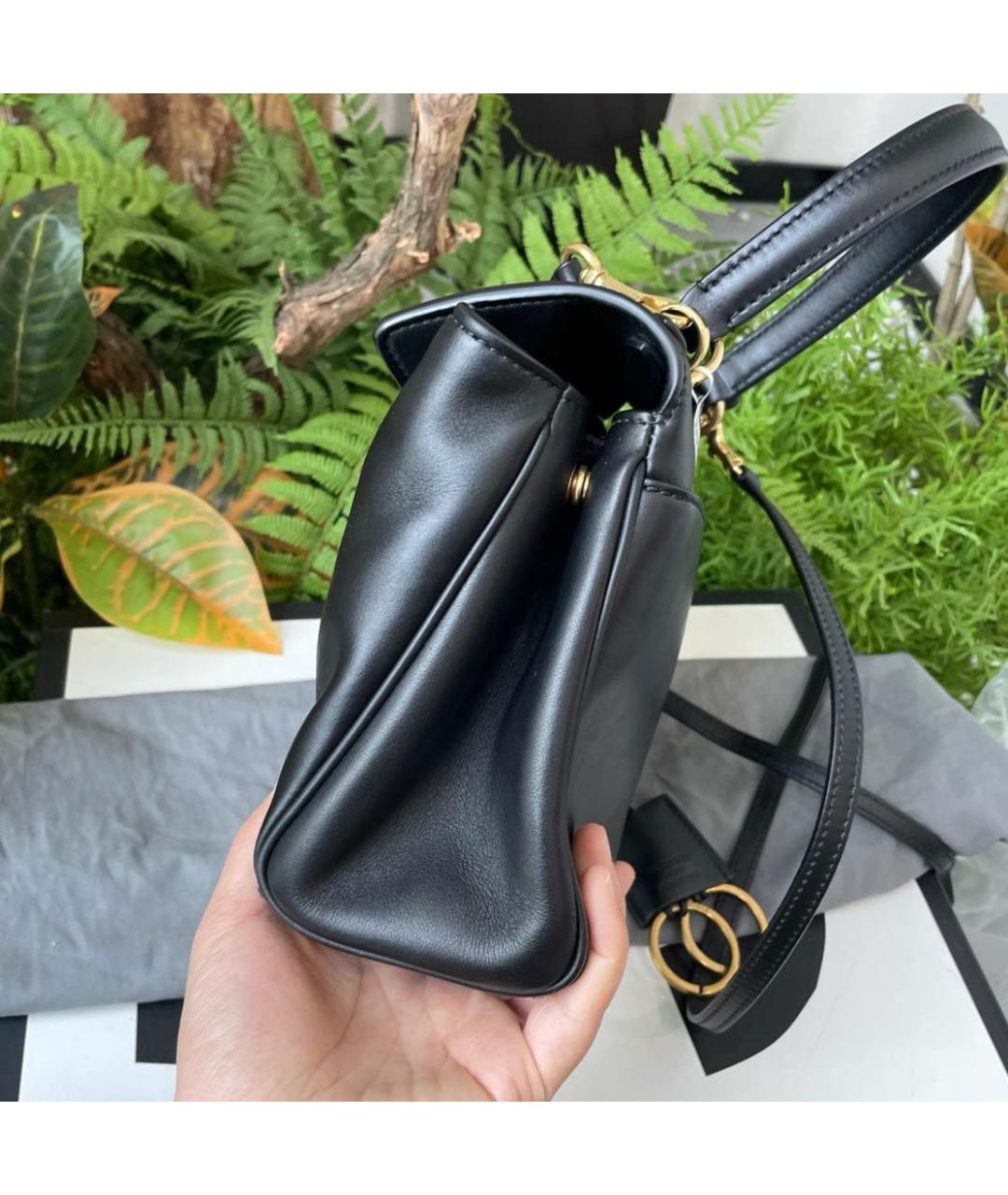 BALENCIAGA Черная кожаная сумка через плечо, фото 3