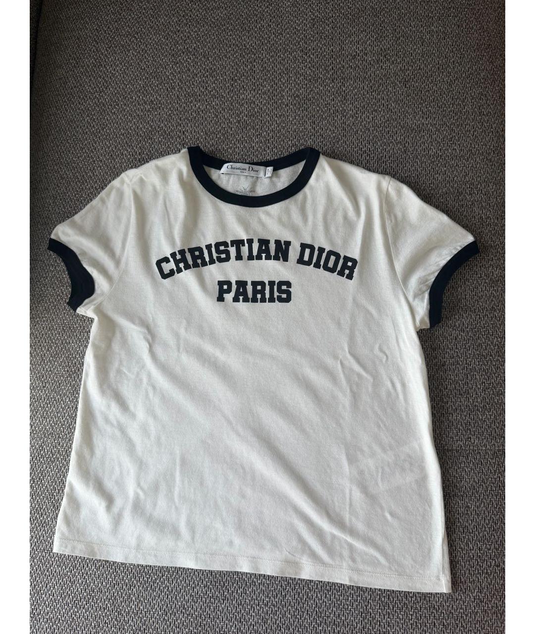 CHRISTIAN DIOR Белая хлопковая футболка, фото 5