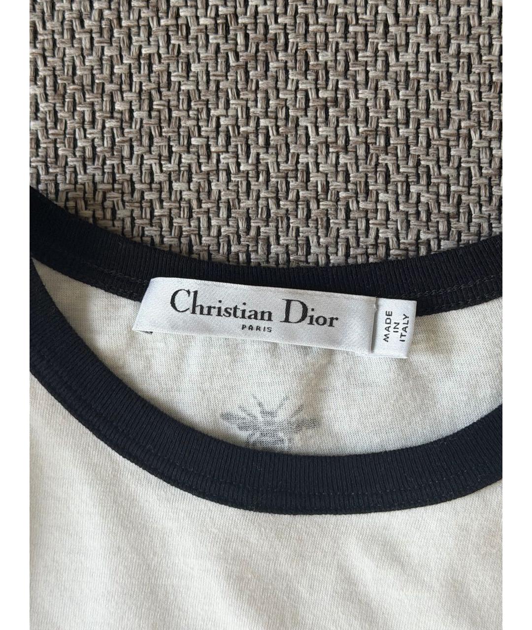 CHRISTIAN DIOR Белая хлопковая футболка, фото 3