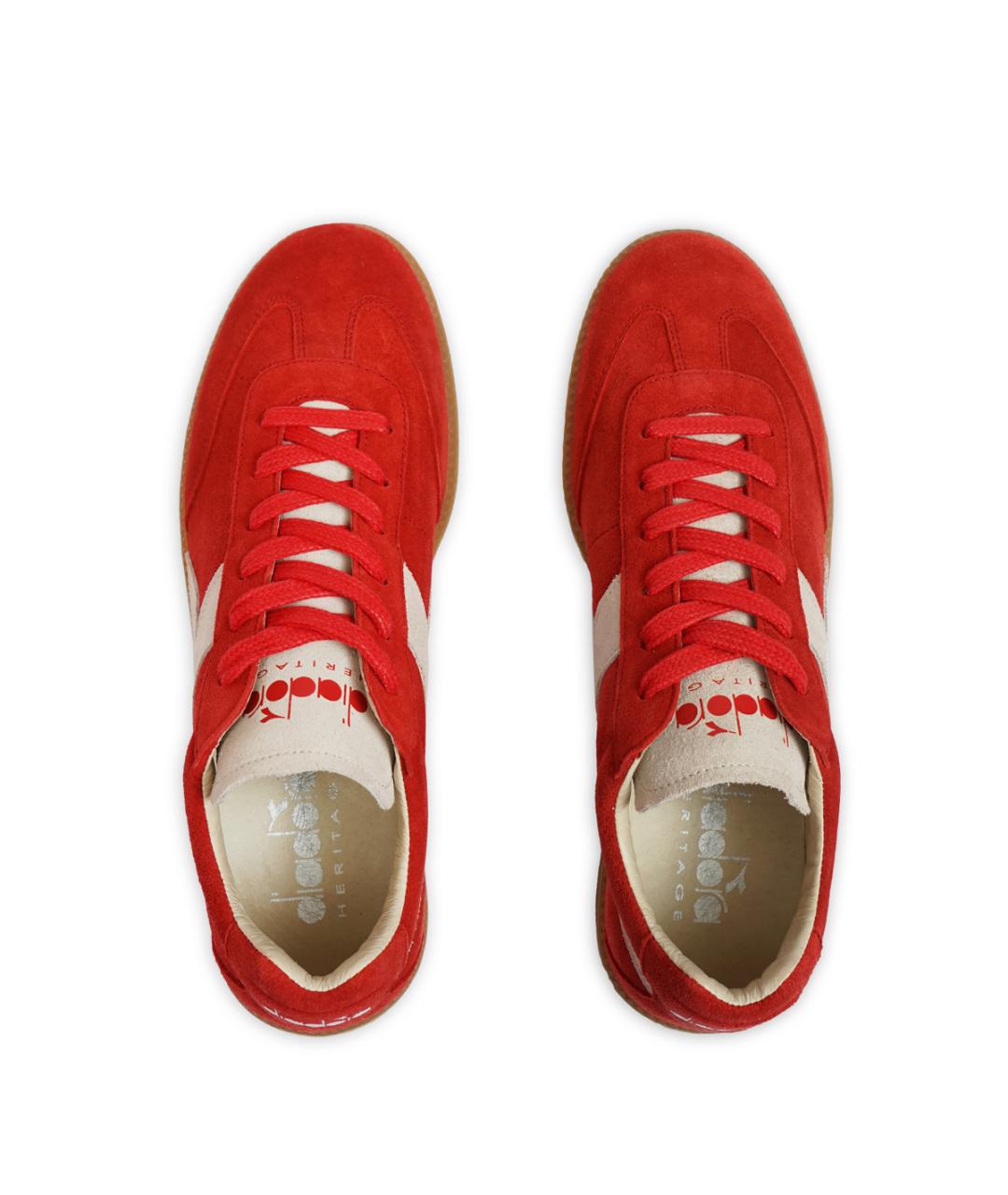 DIADORA HERITAGE Красные замшевые низкие кроссовки / кеды, фото 4