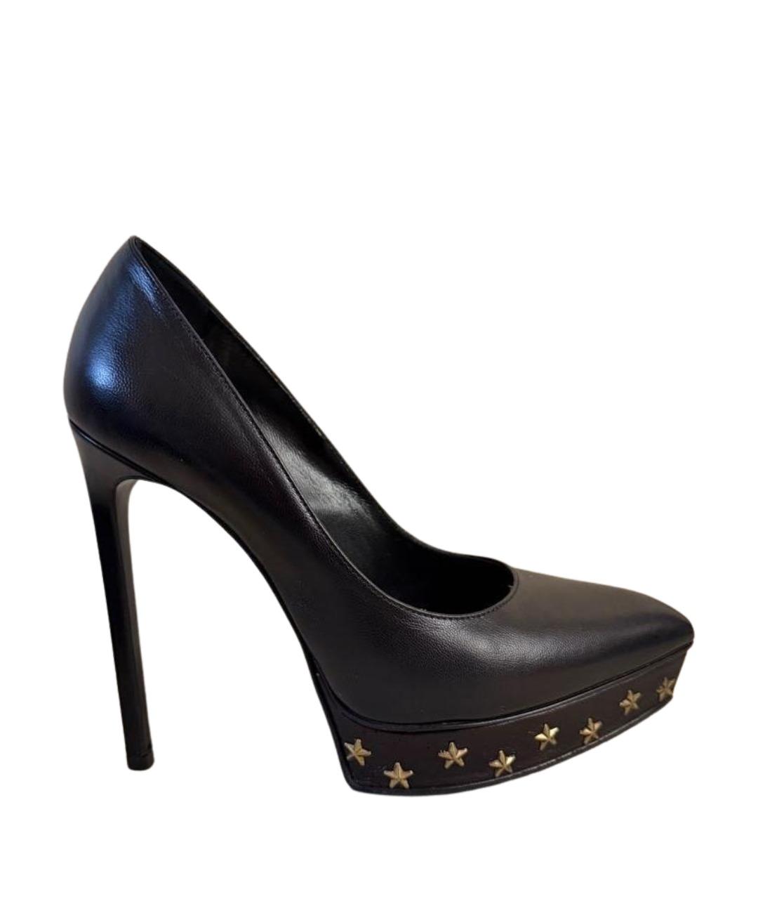 SAINT LAURENT Черные кожаные туфли, фото 1