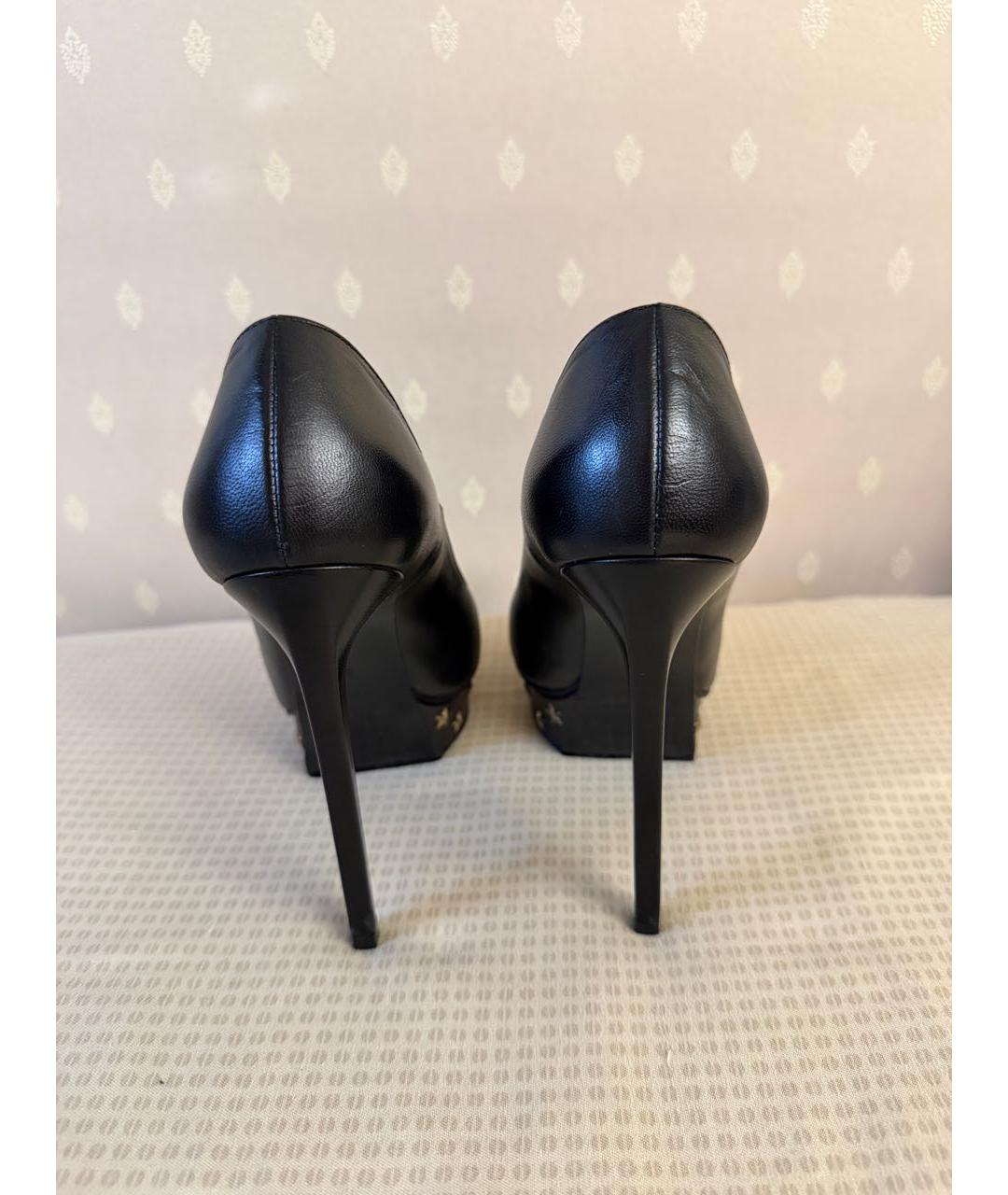 SAINT LAURENT Черные кожаные туфли, фото 4