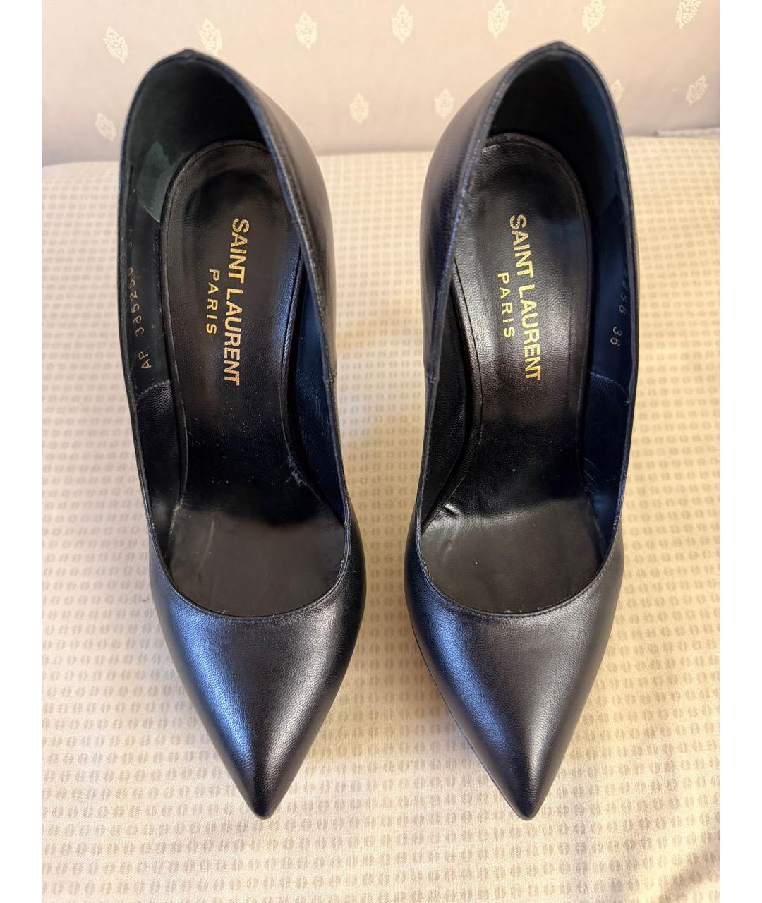 SAINT LAURENT Черные кожаные туфли, фото 3