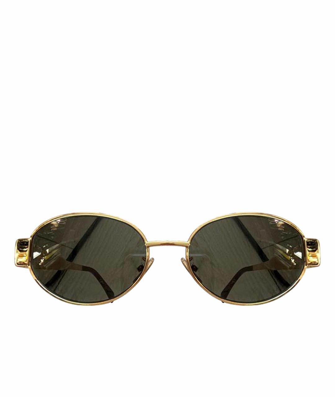 CELINE Золотые металлические солнцезащитные очки, фото 1