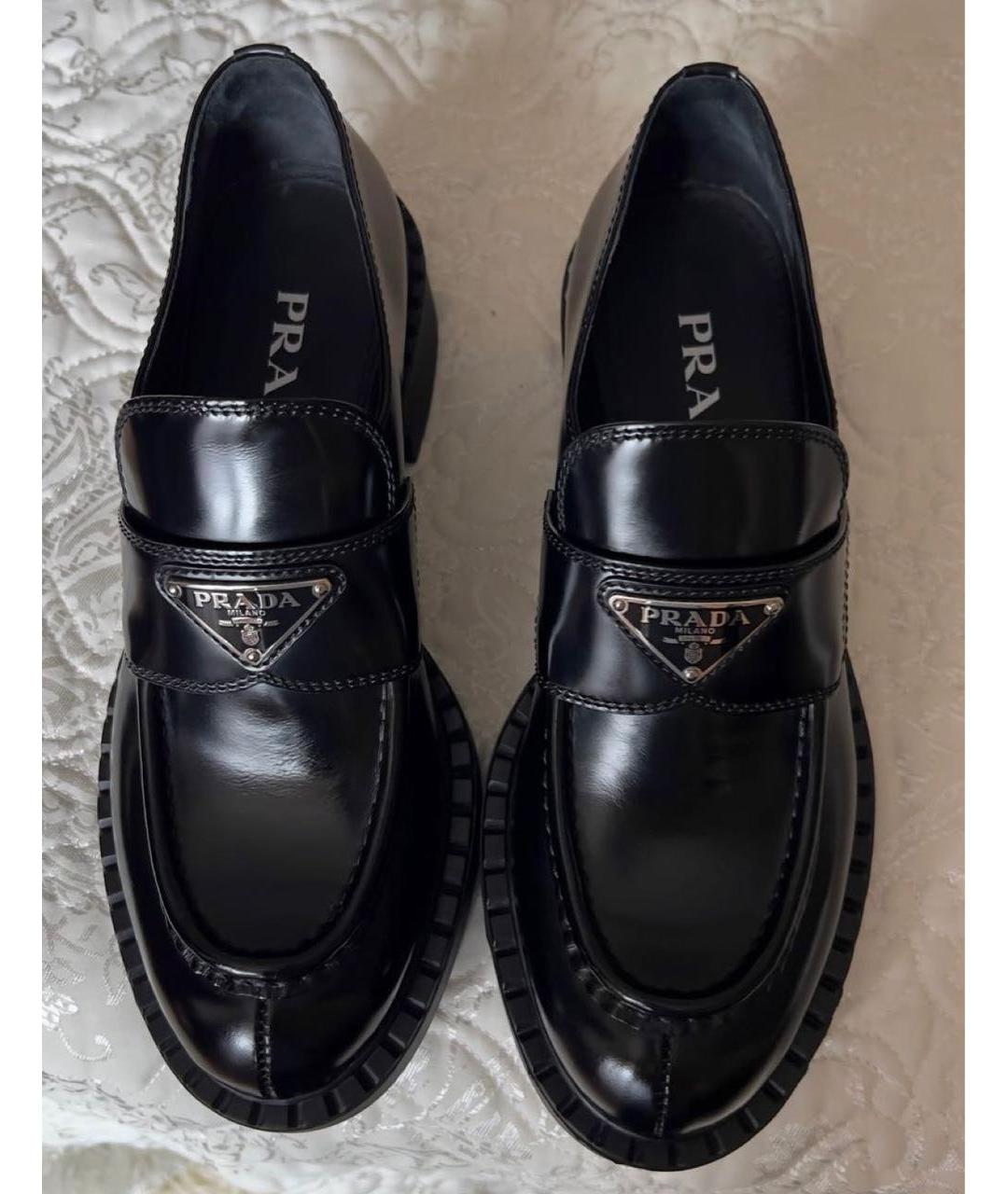 PRADA Черные кожаные лоферы, фото 3
