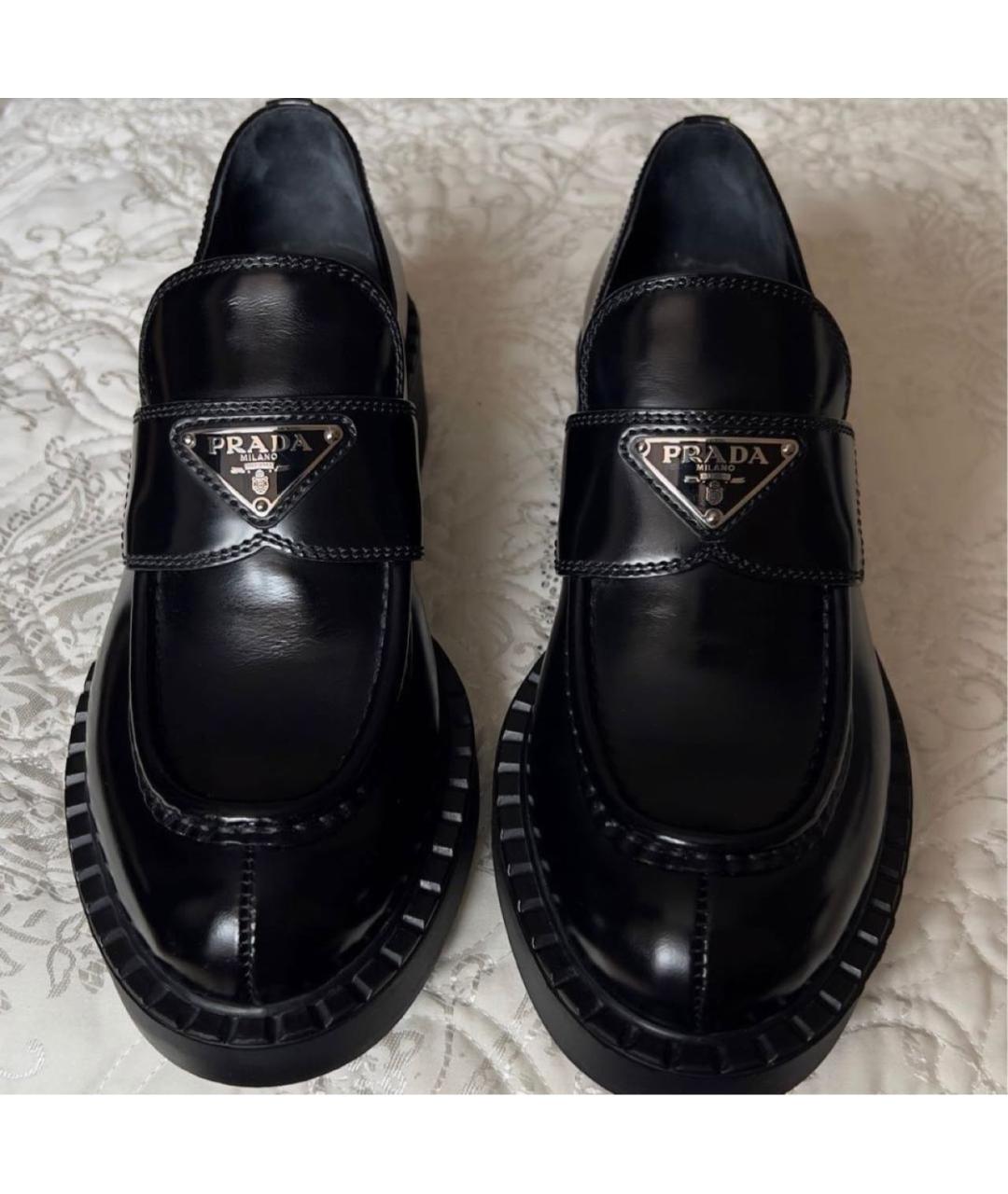 PRADA Черные кожаные лоферы, фото 2