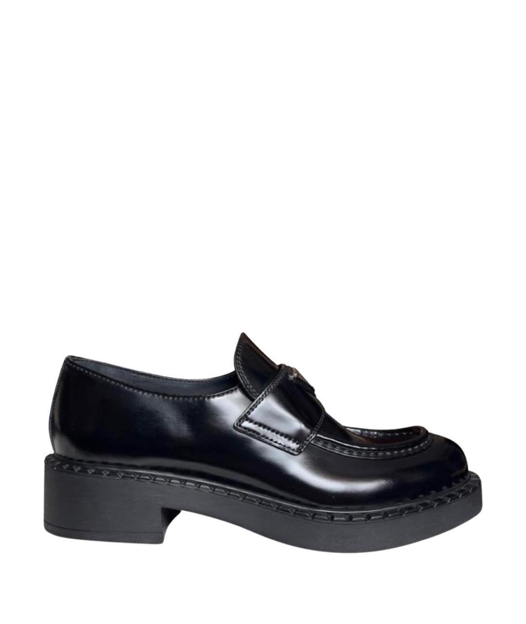 PRADA Черные кожаные лоферы, фото 1