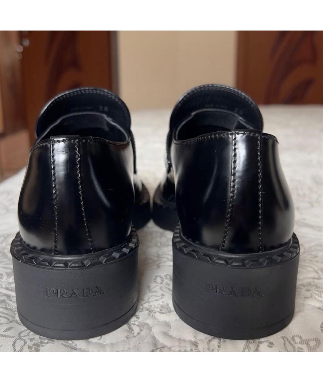 PRADA Черные кожаные лоферы, фото 4