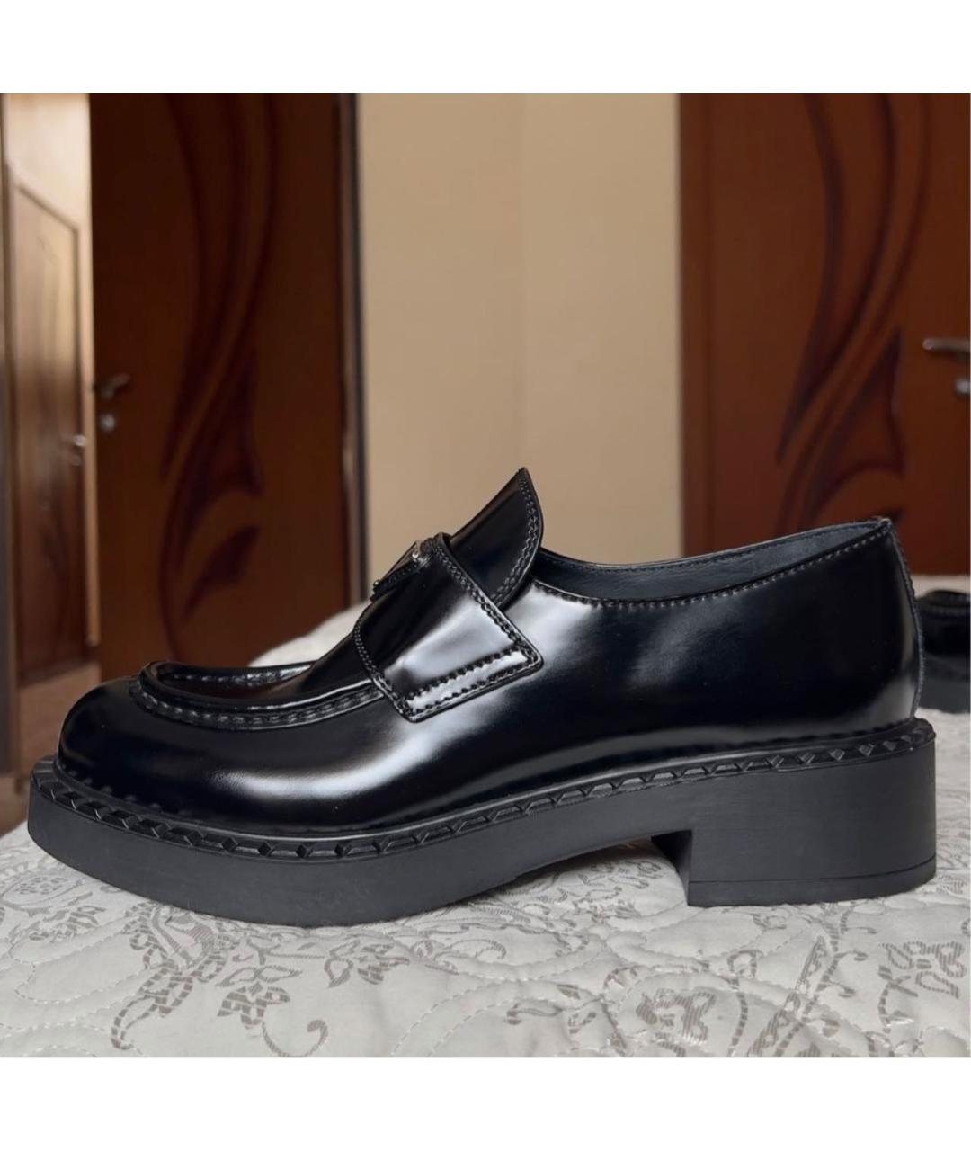 PRADA Черные кожаные лоферы, фото 7