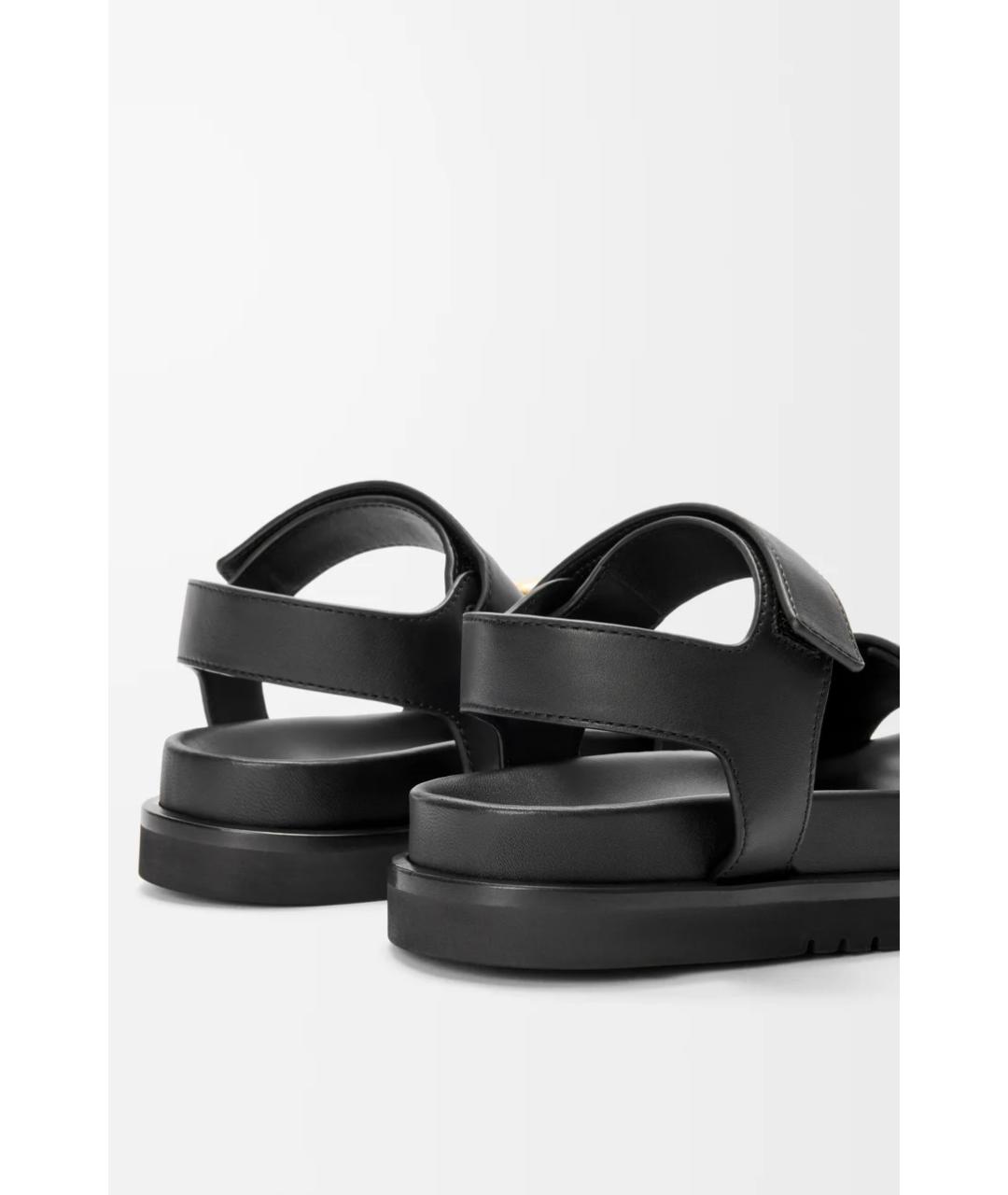 LOEWE Черные кожаные сандалии, фото 4