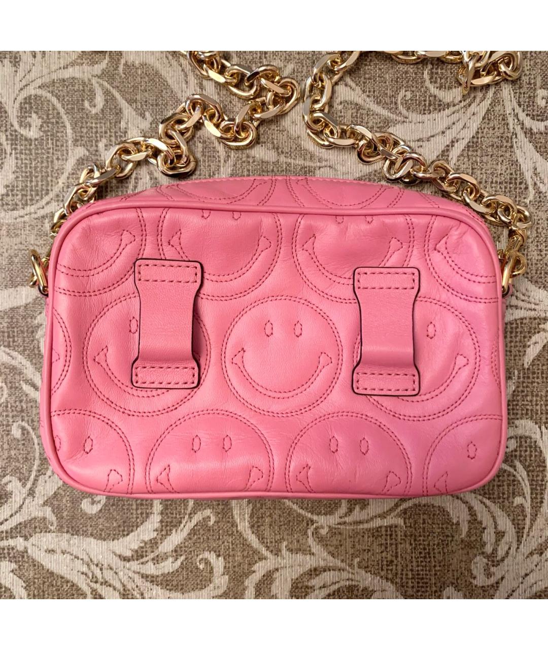MOSCHINO Розовая кожаная сумка через плечо, фото 3
