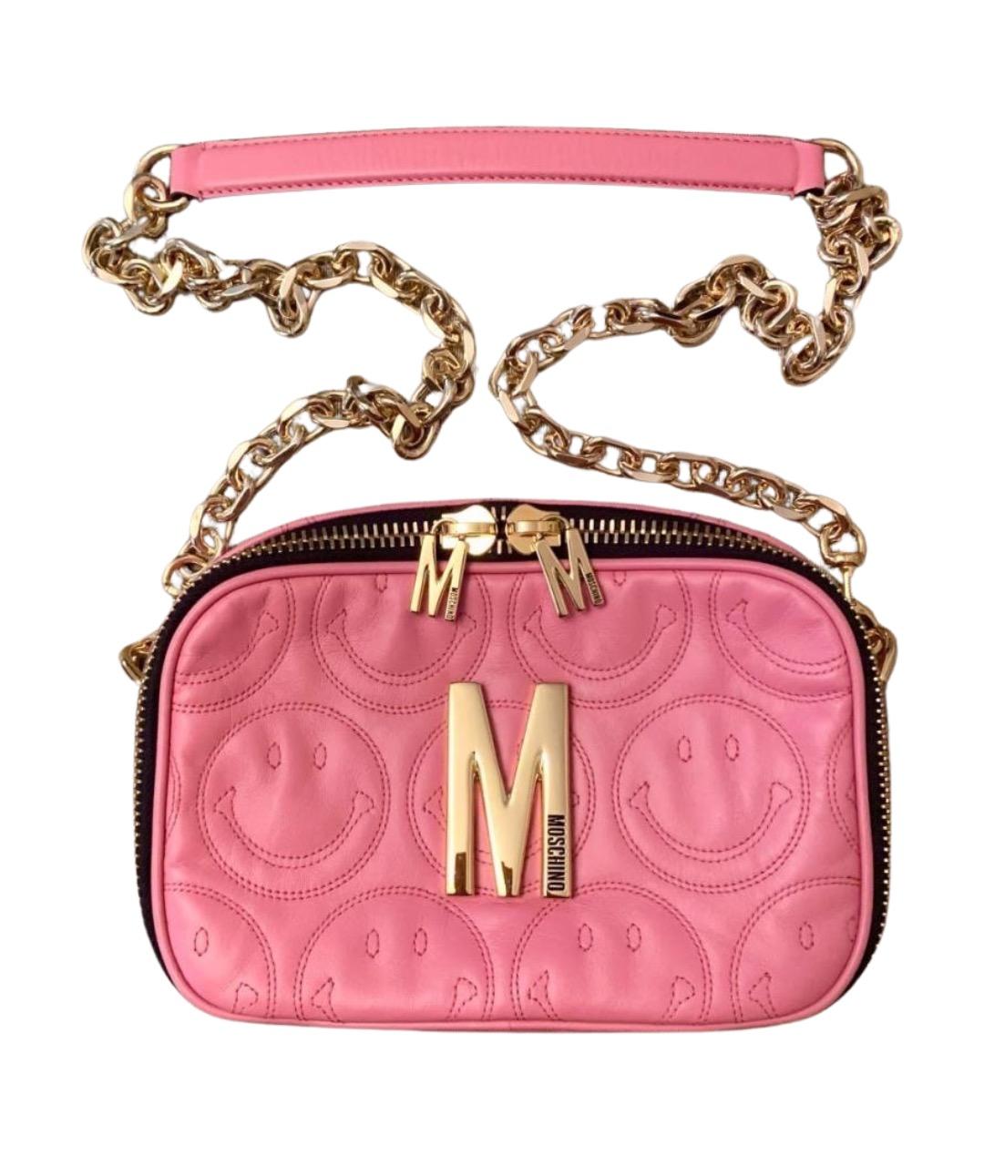 MOSCHINO Розовая кожаная сумка через плечо, фото 1