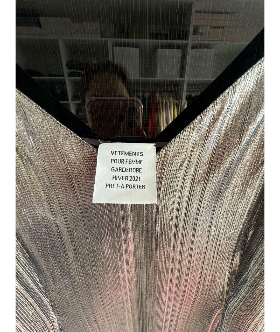 VETEMENTS Серебряное вечернее платье, фото 3