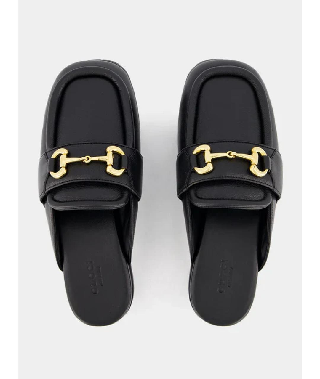 GUCCI Черные кожаные мюли, фото 2