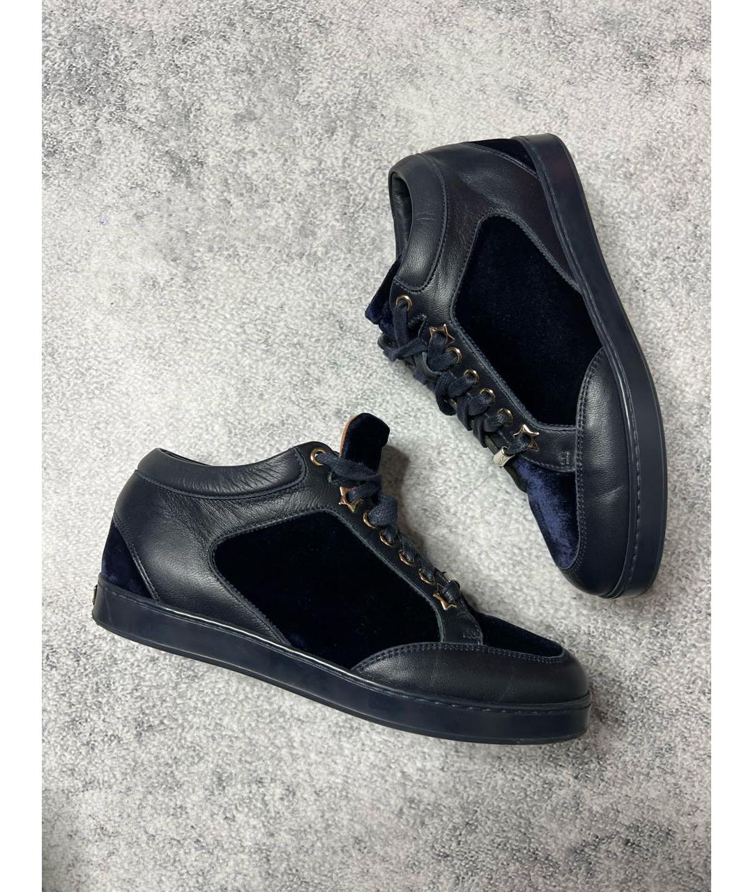 JIMMY CHOO Черные кожаные кроссовки, фото 9