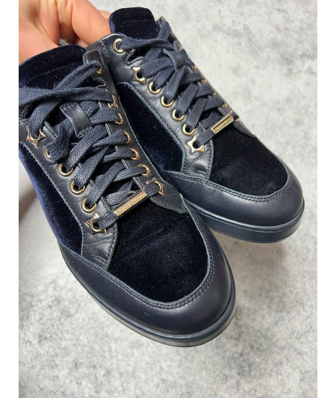 JIMMY CHOO Черные кожаные кроссовки, фото 6