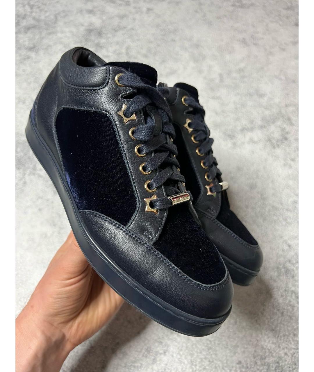 JIMMY CHOO Черные кожаные кроссовки, фото 2
