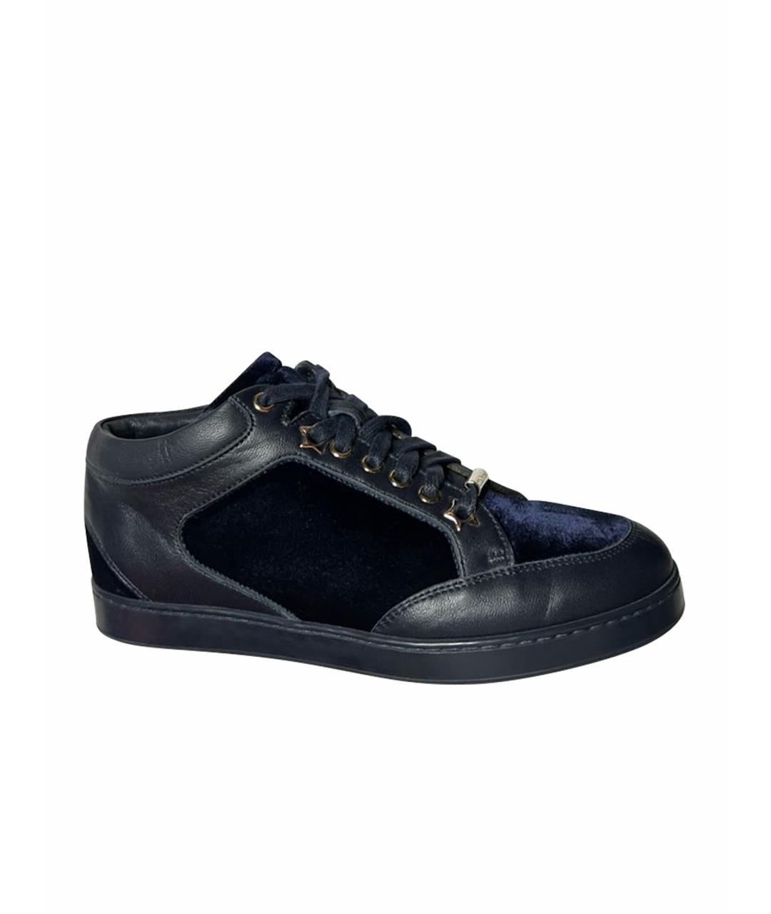 JIMMY CHOO Черные кожаные кроссовки, фото 1