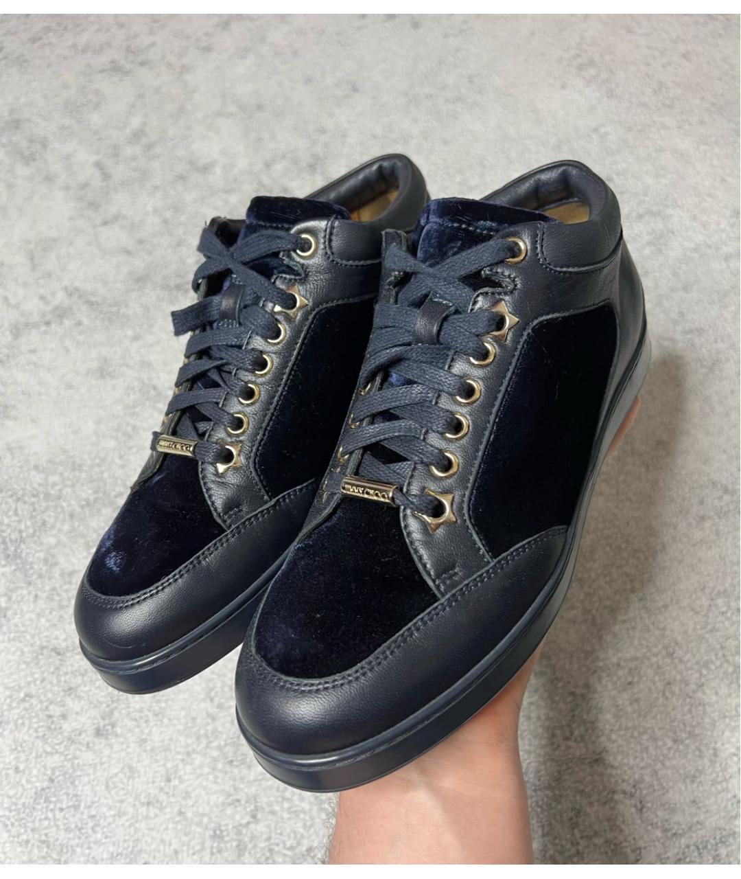 JIMMY CHOO Черные кожаные кроссовки, фото 3