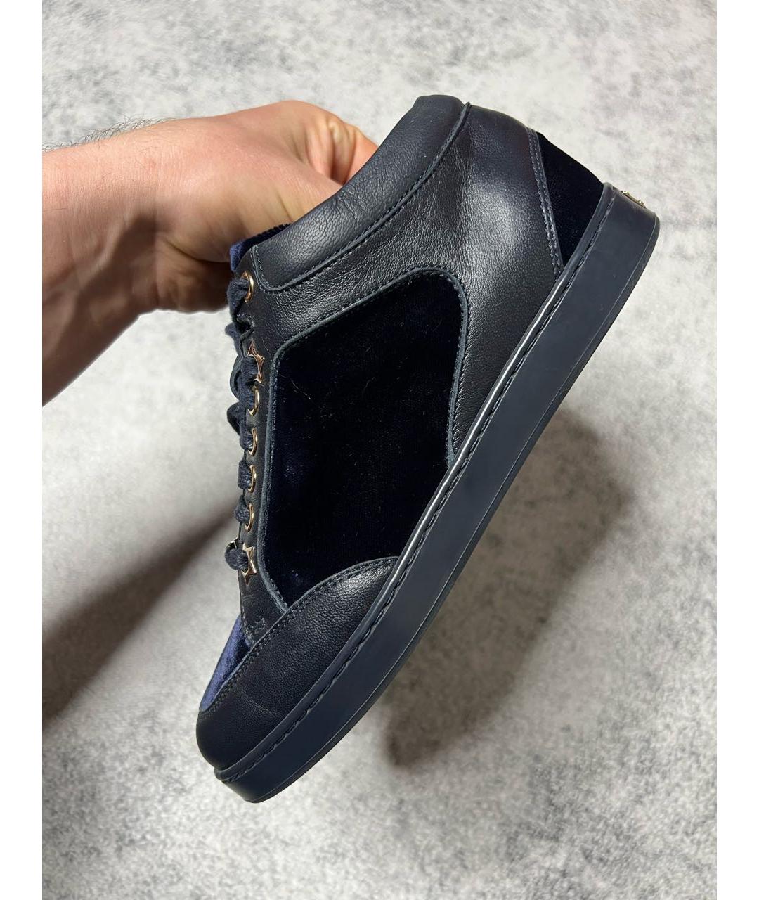 JIMMY CHOO Черные кожаные кроссовки, фото 4