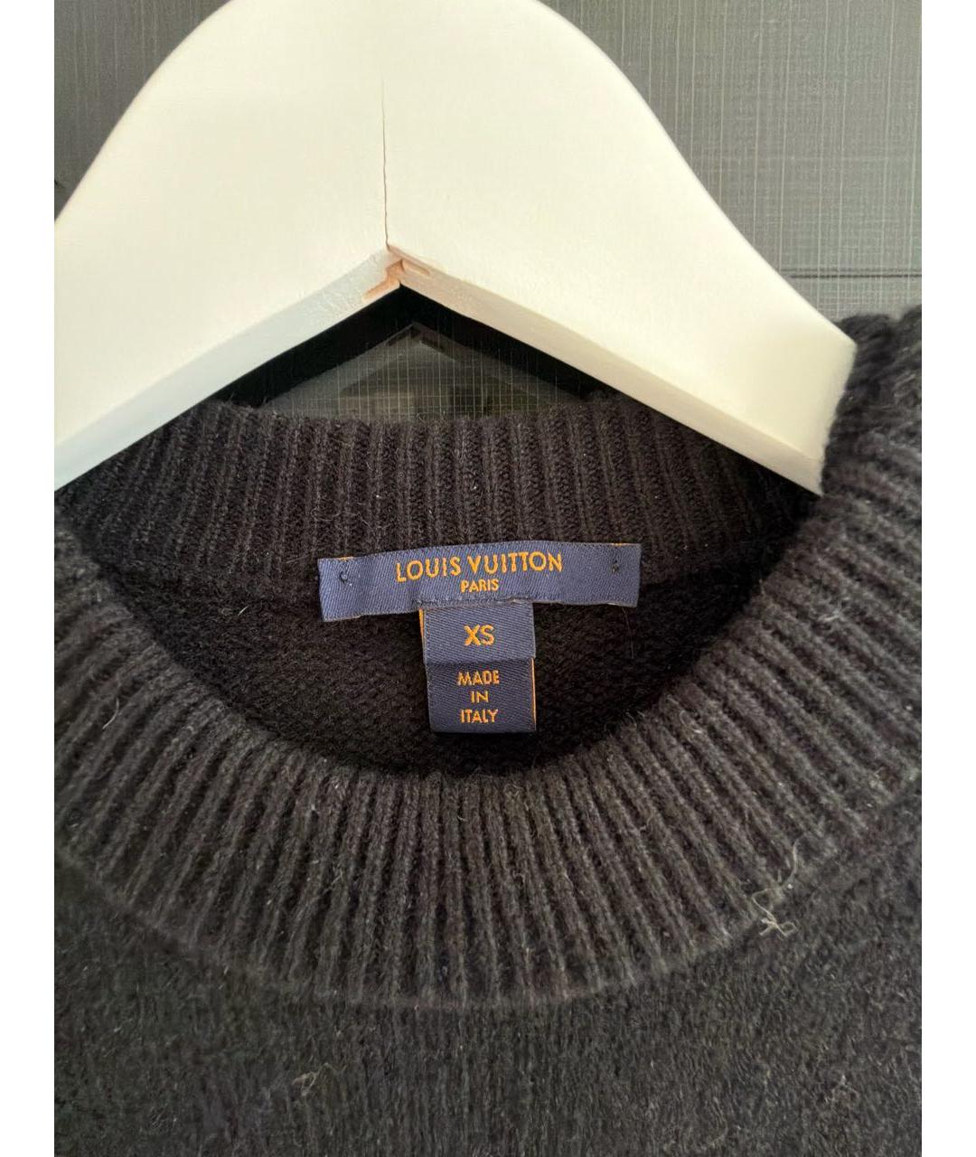 LOUIS VUITTON Черное шерстяное повседневное платье, фото 3