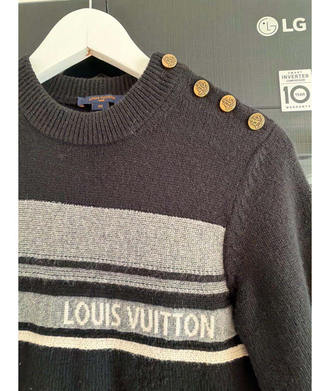 LOUIS VUITTON Черное шерстяное повседневное платье, фото 4
