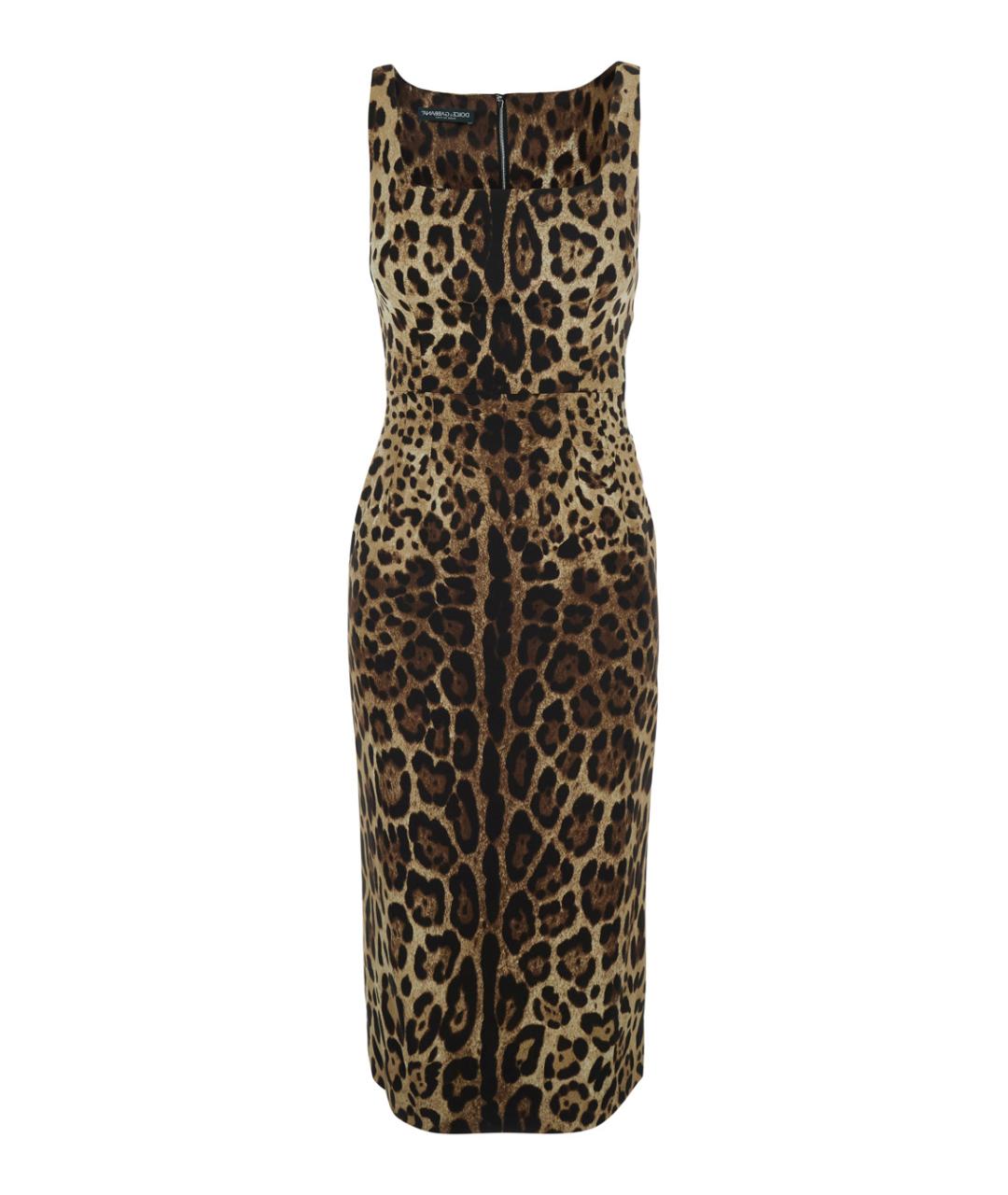 DOLCE&GABBANA Коричневое шелковое коктейльное платье, фото 1
