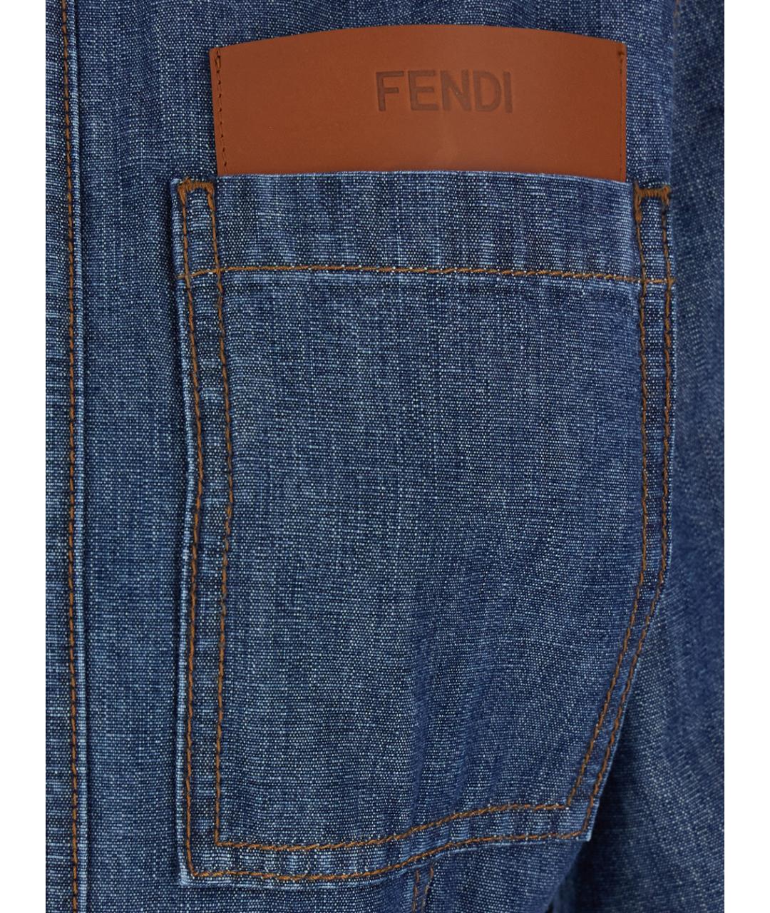 FENDI Синее хлопковое повседневное платье, фото 3