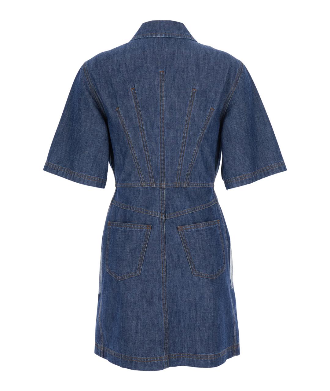 FENDI Синее хлопковое повседневное платье, фото 2